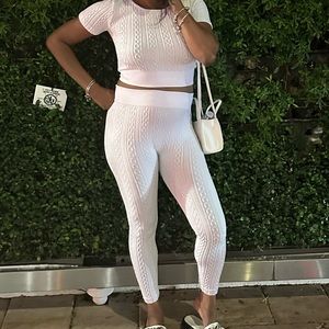 White 2 piece pants set